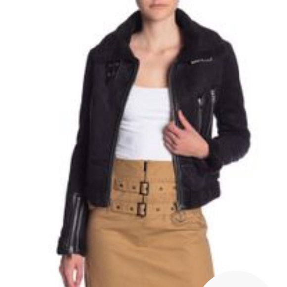 Dex Jackets & Blazers - Dex - Vegan Faux Leather & Shearling Moto Jacket